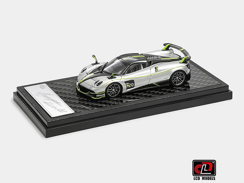 LCD 1:64 Pagani Huayra Roadster BC-Silver Green 2025 Shanghai Toy Fair package LCD64011-SG