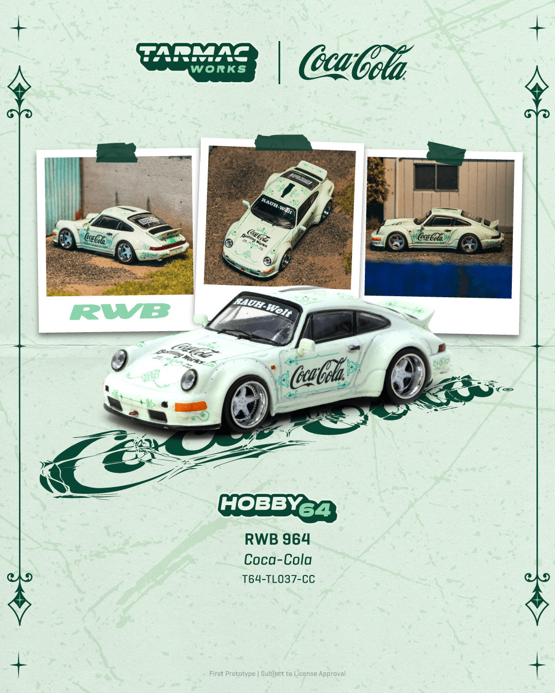 [Preorder] Tarmac Works 1:64 Porsche RWB 964 Coca-Cola T64-TL037-CC