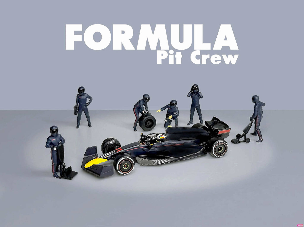 American Diorama 1:64 Formula Pit Crew Figures - Team Blue AD-2442MJ