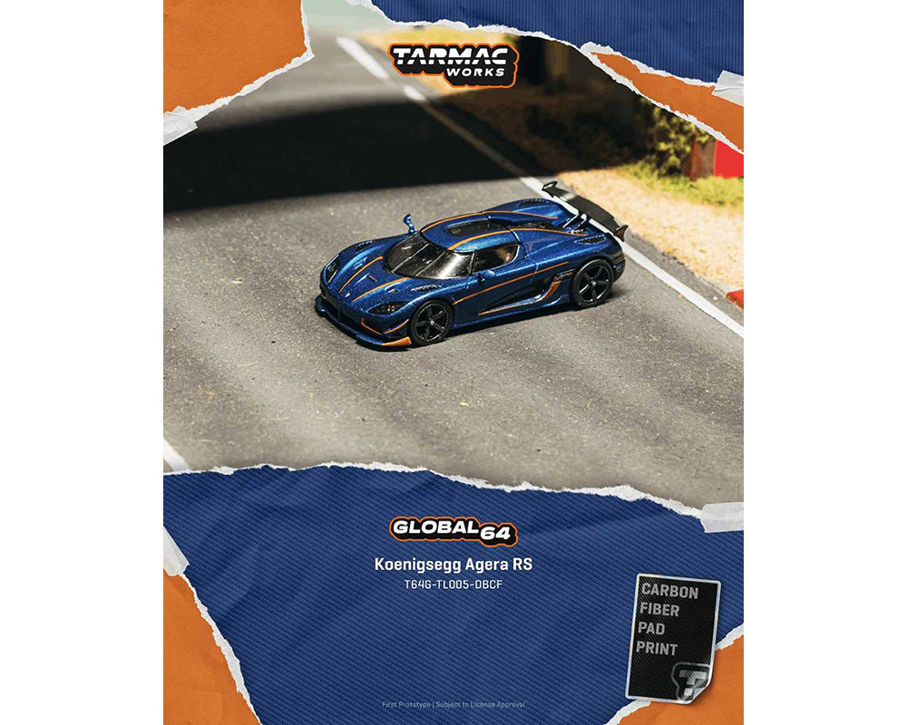 [Preorder] Tarmac Works 1:64 Koenigsegg Agera RS – Blue Carbon T64G-TL005-DBCF