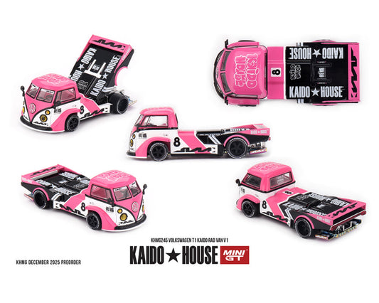 [Preorder] Kaido House x Mini GT Volkswagen T1 KAIDO RADVAN V1 – Pink KHMG245