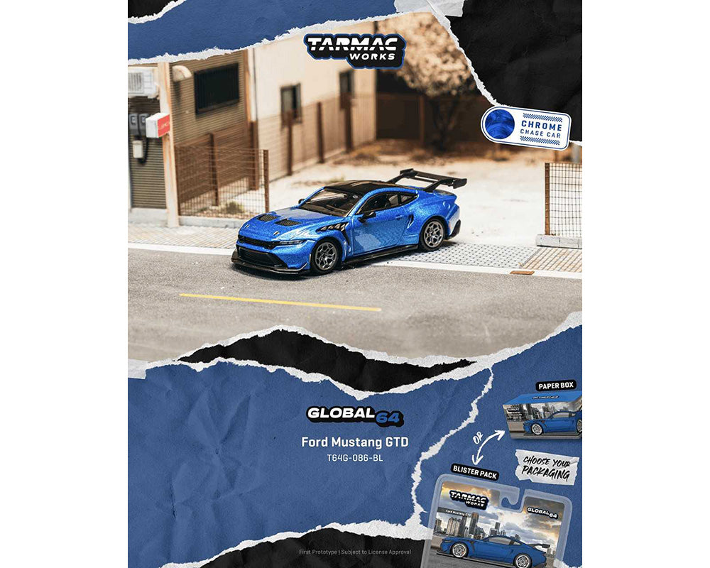 [Preorder] Tarmac Works 1:64 Ford Mustang GTD – Blue  T64G-086-BL-B