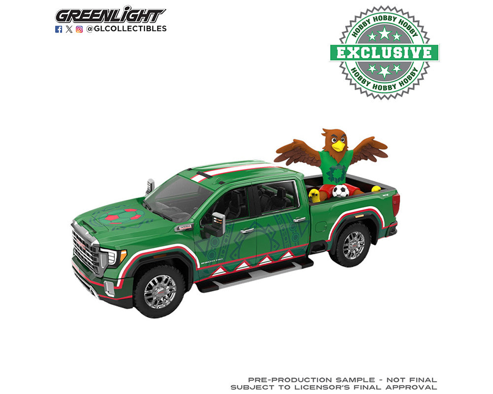 Greenlight 1:64 GMC Sierra International Soccer Celebration ’26 – 2022 GMC Sierra 3500 HD Mexico Tribute with Eagle – Limited Edition 30589