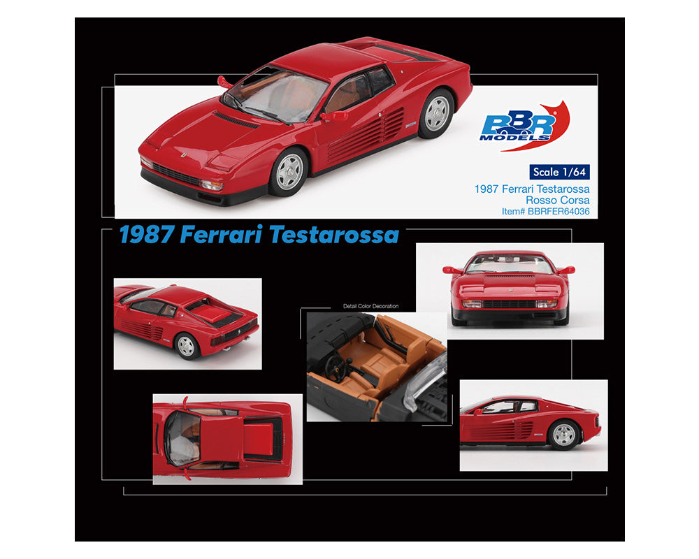 [Preorder] BBR 1:64 1987 Ferrari Testarossa – Rosso Corsa BBRFER64036