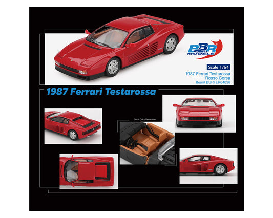 [Preorder] BBR 1:64 1987 Ferrari Testarossa – Rosso Corsa BBRFER64036