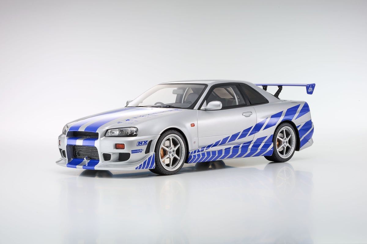 Kyosho 1:12 Nissan Skyline R34 GT-R 2001 Blue with Silver KSR12007A