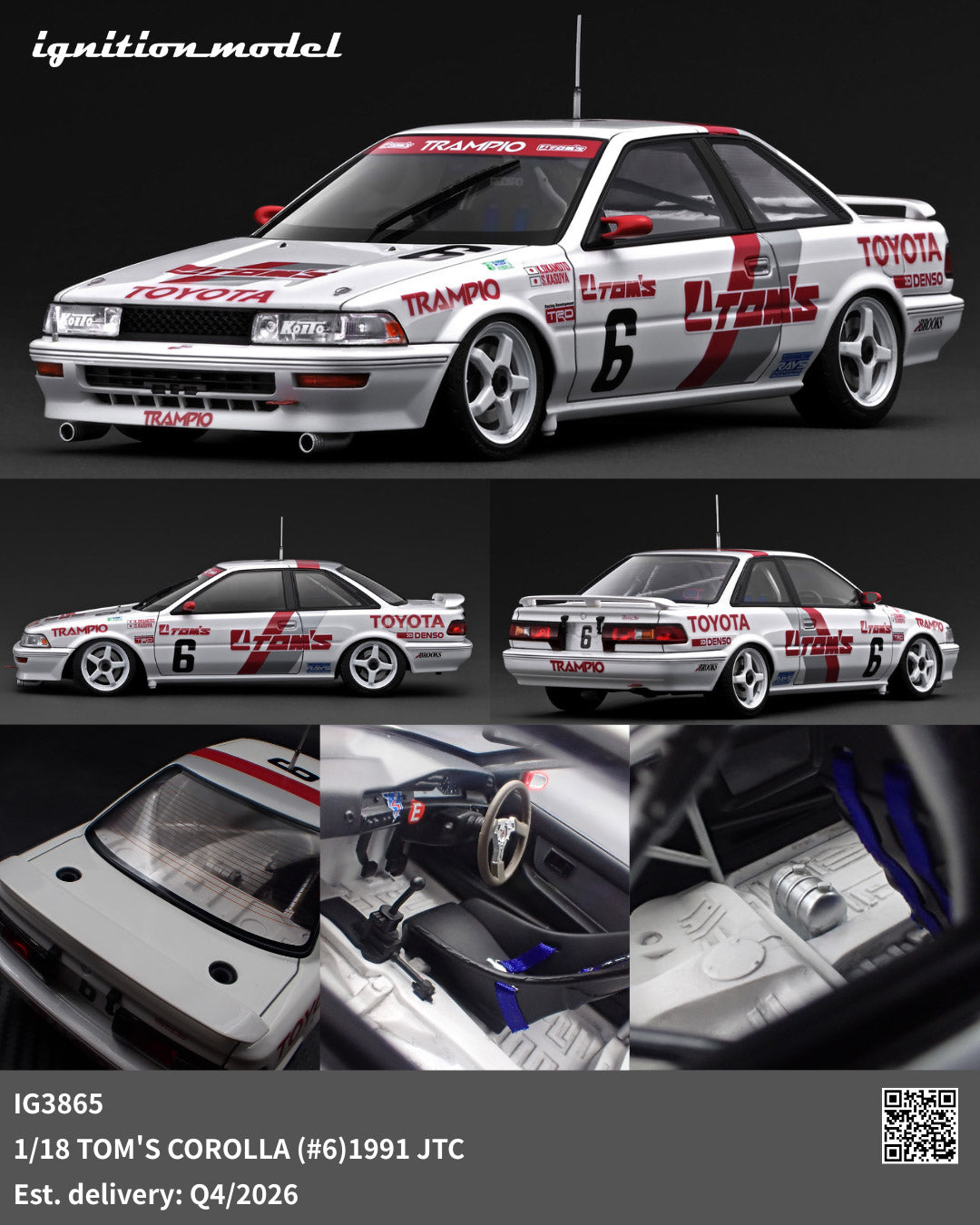 [Preorder] Ignition Model 1:18 TOM'S COROLLA (#6)1991 JTC IG3865