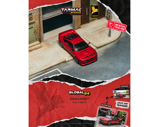 [Preorder] Tarmac Works 1:64 Kimera EVO37 – Red – Global64 T64G-TL089-RE-B