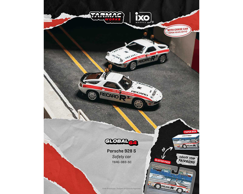 [Preorder] Tarmac Works 1:64 Porsche 928S Safety Car – White T64G-083-SC-B