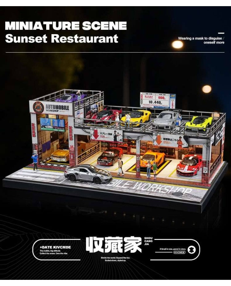 SHOU CANG JIA 1:64 AUTOMOBILE DOUBLE-LAYER PARKING WORKSHOP SCJ82056
