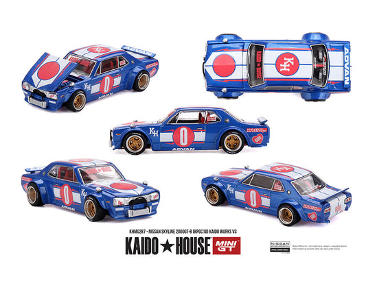 [Preorder]  Kaido House x Mini GT 1:64 Nissan Skyline 2000GT-R (KPGC10) Kaido Works V3 – Limited Edition KHMG287