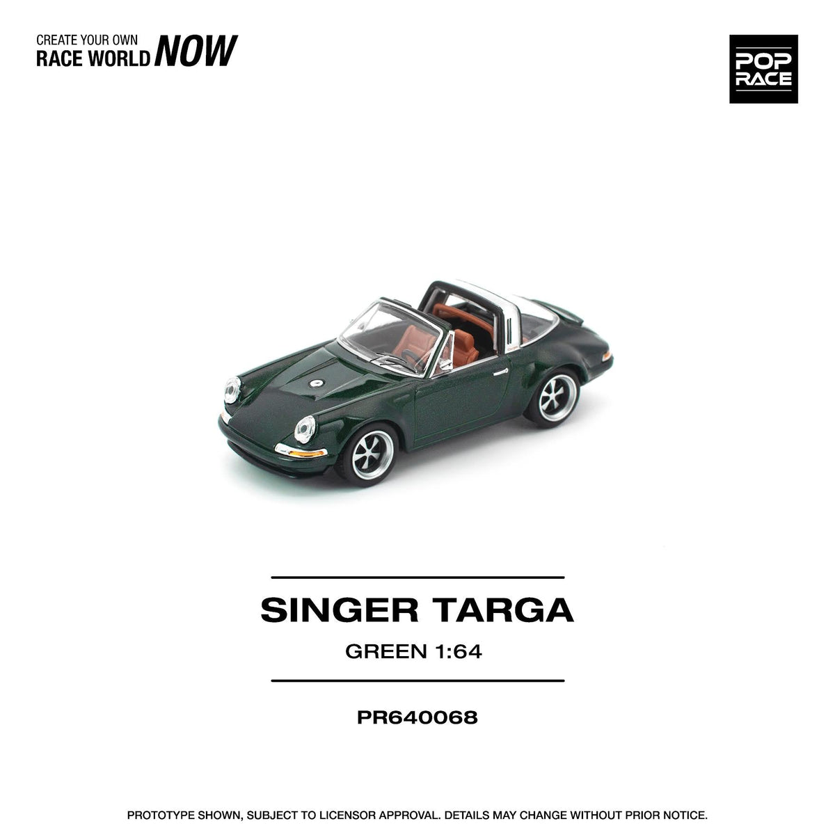 [Preorder] POPRACE 1:64 Porsche SINGER TARGA GREEN PR640068