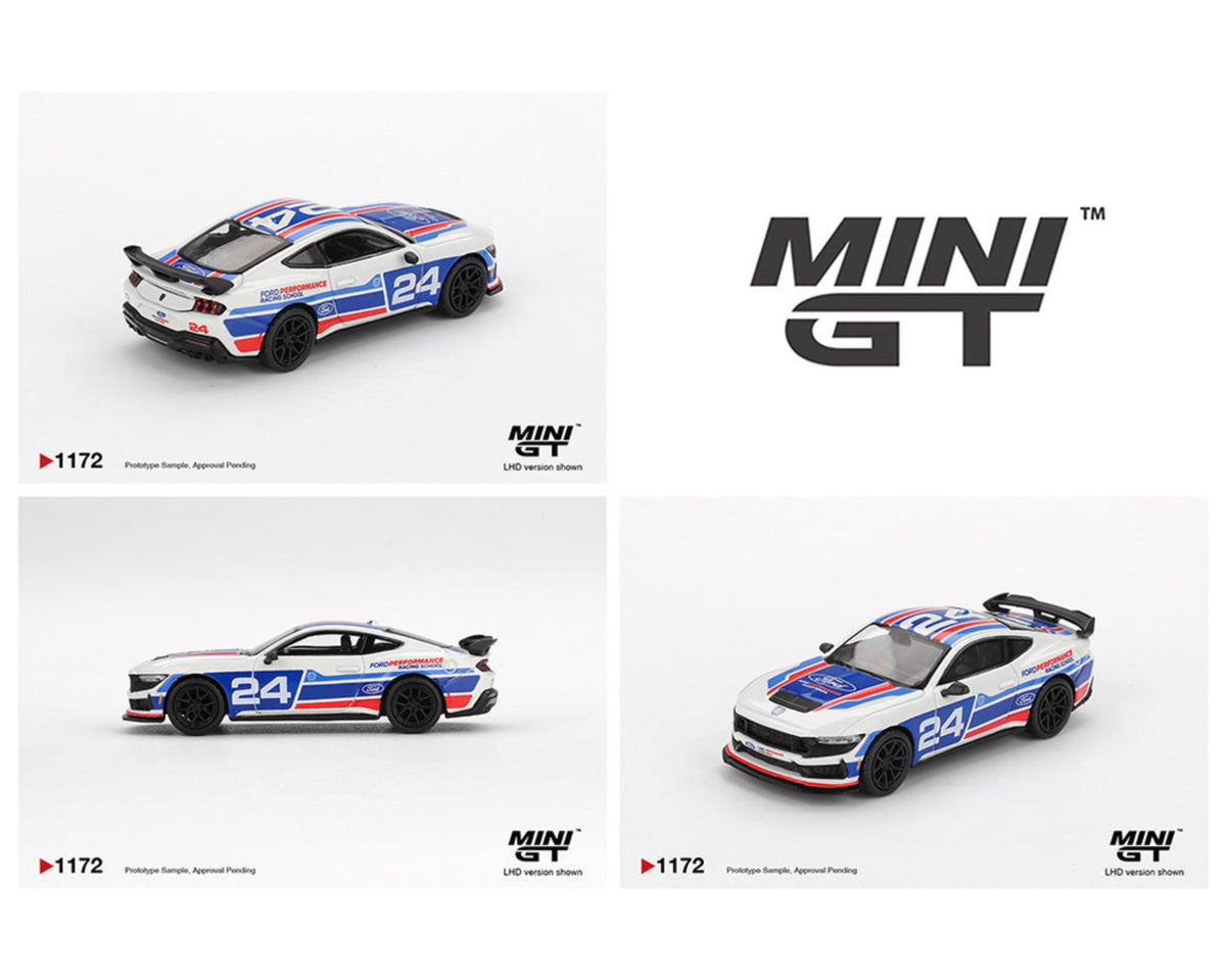 Mini GT 1:64 Ford Mustang Dark Horse #24 Ford Performance Racing School MGT01172-BL