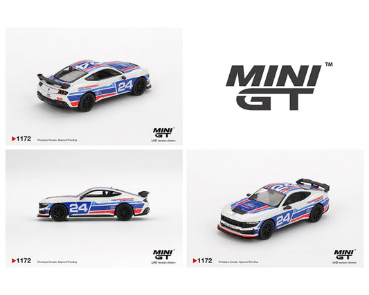 Mini GT 1:64 Ford Mustang Dark Horse #24 Ford Performance Racing School MGT01172-BL