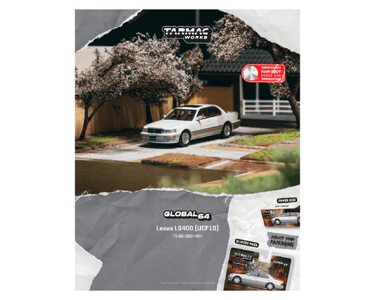[Preorder] Tarmac Works 1:64 Lexus LS400 (UCF10) – Pearl White T64G-082-WH-B