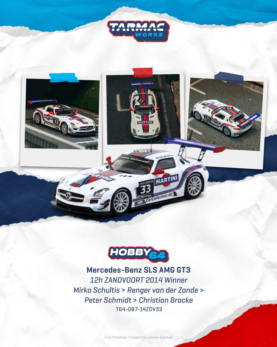 [Preorder] Tarmac Works 1:64 Mercedes-Benz SLS AMG GT3 T64-087-14ZDV33