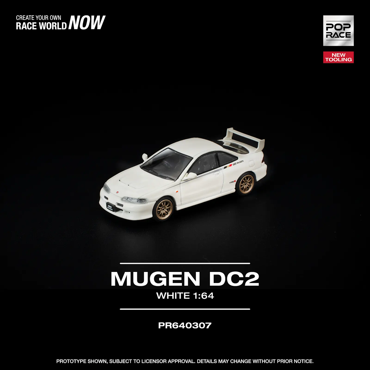 [Preorder] POPRACE 1:64 HONDA MUGEN DC2 WHITE PR640307