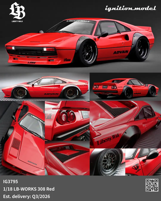 Ignition Model 1:18 LB-WORKS Ferrari 308 Red IG3795