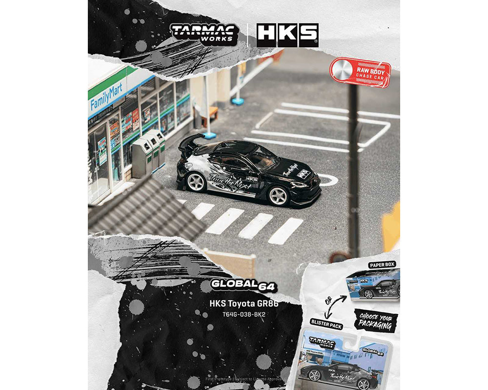 [Preorder] Tarmac Works 1:64 Toyota GR86 HKS – Black T64G-038-BK2-B