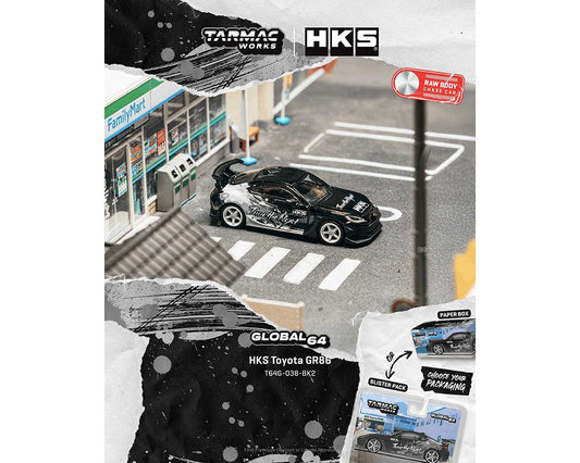 [Preorder] Tarmac Works 1:64 Toyota GR86 HKS – Black T64G-038-BK2-B