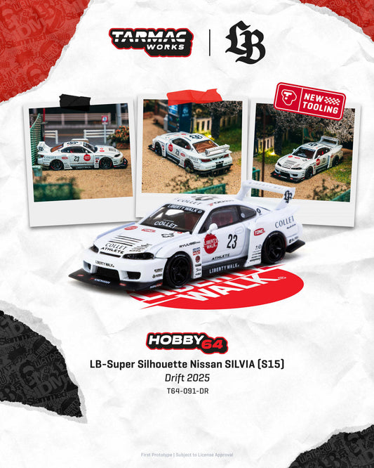 [Preorder] Tarmac Works 1:64 LB-Super Silhouette Nissan SILVIA (S15) Drift 2025 T64-091-DR