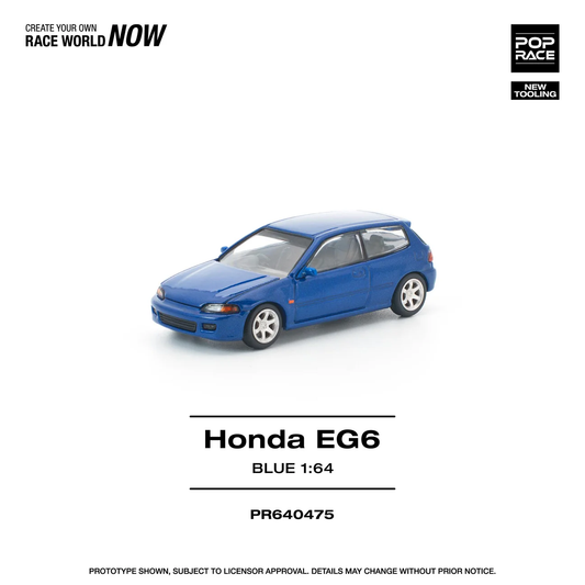 [Preorder] POPRACE 1:64 HONDA CIVIC (EG6) CAPTIVA BLUE PR640475