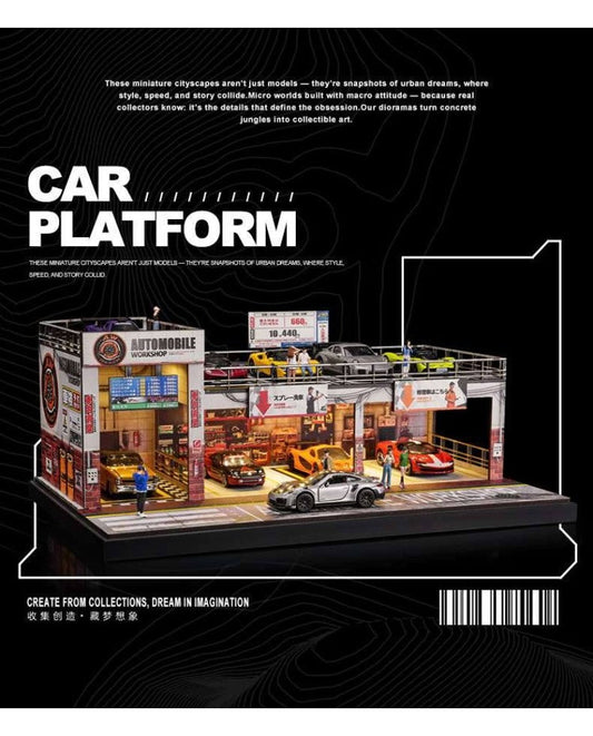 SHOU CANG JIA 1:64 AUTOMOBILE DOUBLE-LAYER PARKING WORKSHOP SCJ82056