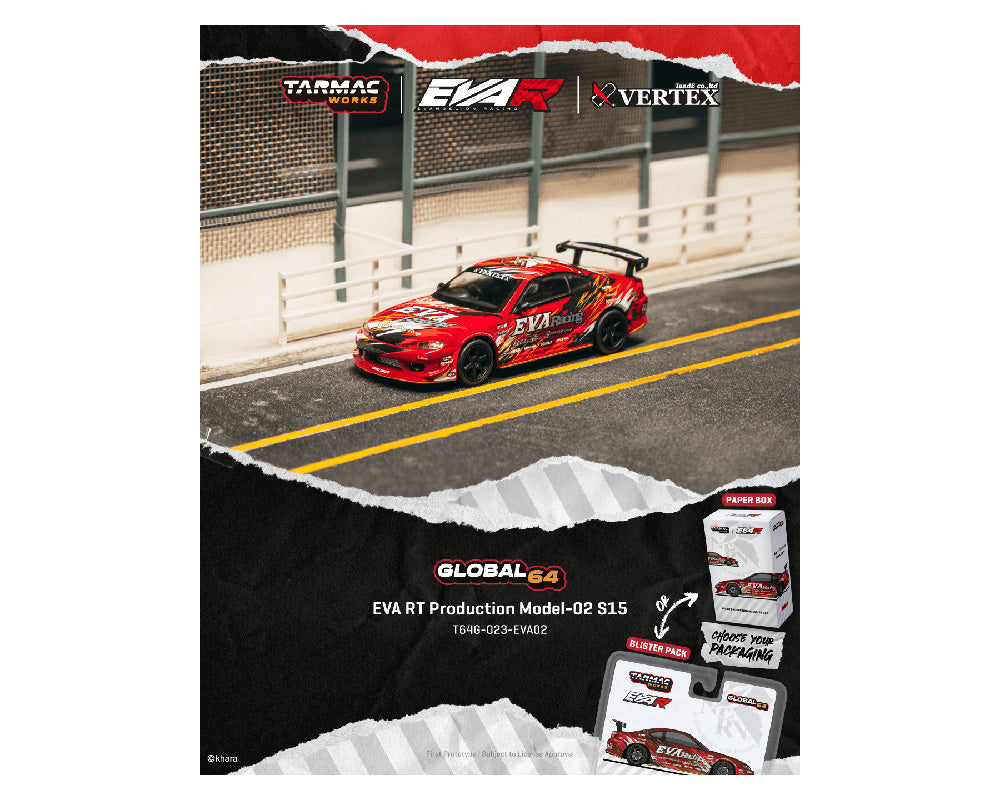 [Preorder] Tarmac Works 1:64 EVA RT Production Model-02 Nissan S15 – Vertex T64G-023-EVA02-B