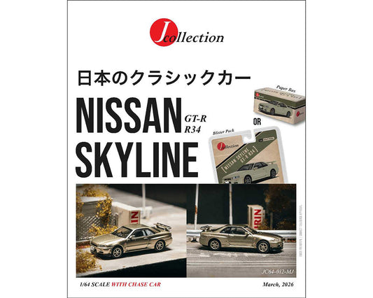 [Preorder] Tarmac Works x J-Collection 1:64 Nissan Skyline GT-R 34 – Millenium Jade JC64-012-MJ-B