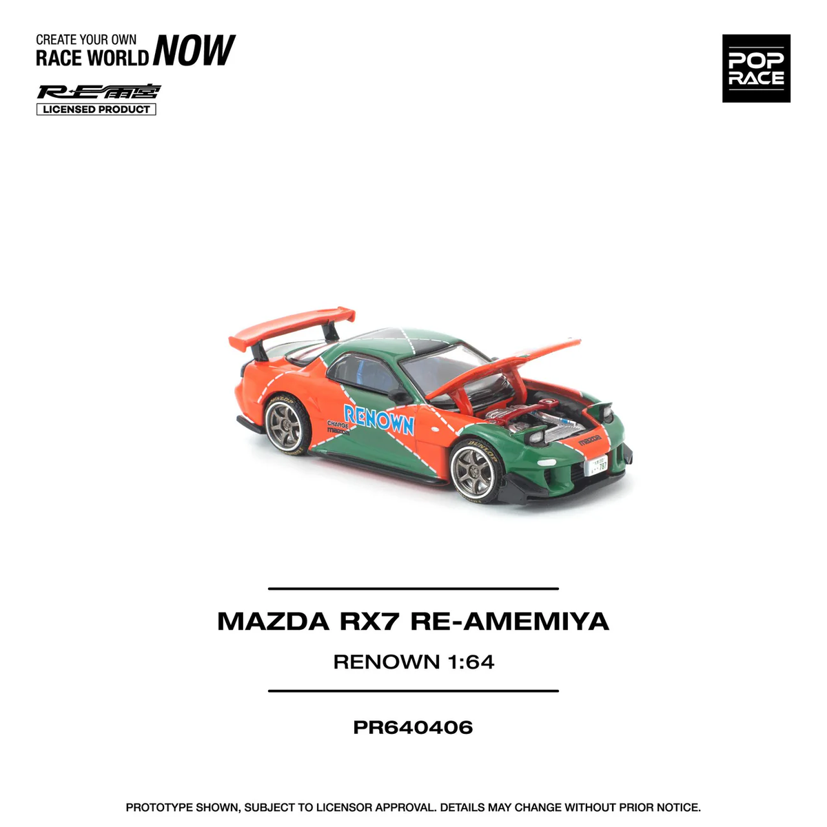 [Preorder] POPRACE 1:64 MAZDA RX7 RE-AMEMIYA RENOWN PR640406