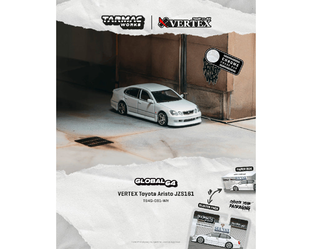 [Preorder] Tarmac Works 1:64 VERTEX Toyota Aristo JZS161- White – Global64 T64G-081-WH-B