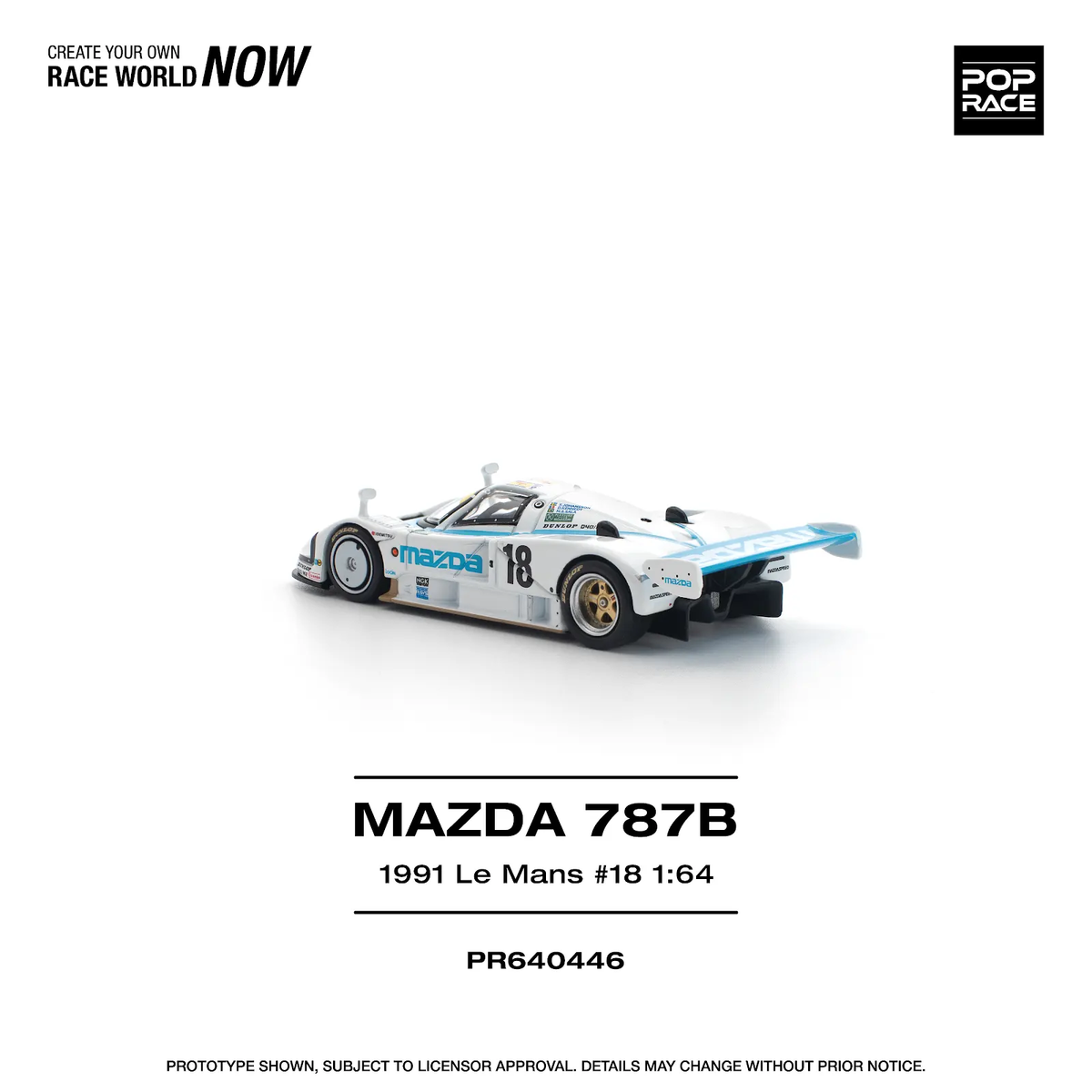 [Preorder] POPRACE 1:64 MAZDA 787B 1991 LE MANS 24HRS #18 PR640446