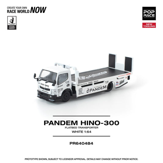 [Preorder] POPRACE 1:64 FUSO 300 FLATBED TRANSPORTER WHITE PR640484