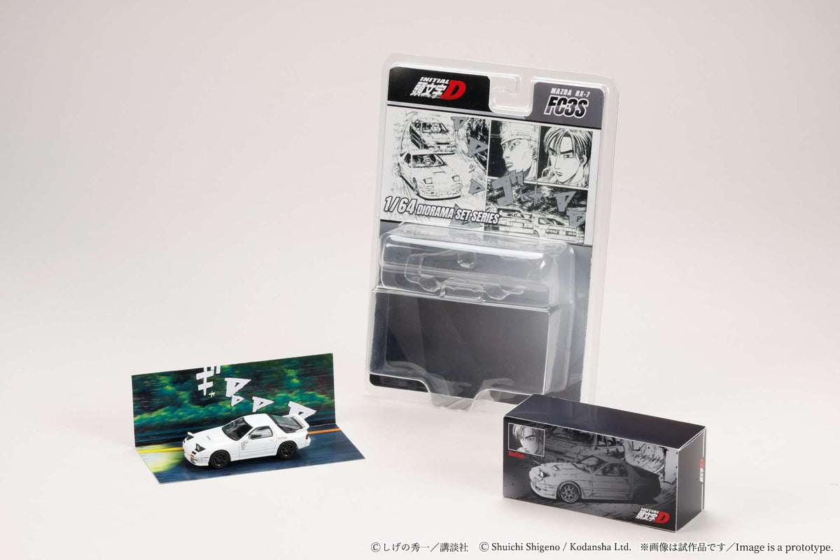 Hobby Japan 1:64 MAZDA RX-7 (FC3S) RedSuns / Initial D  Ryosuke Takahashi VS Kyoichi Sudou HJDMD003B