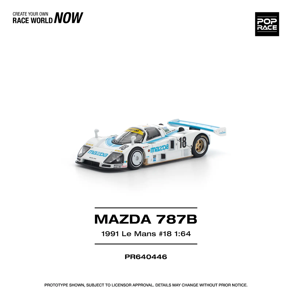[Preorder] POPRACE 1:64 MAZDA 787B 1991 LE MANS 24HRS #18 PR640446