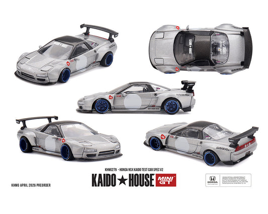 [Preorder] Kaido House x Mini GT Honda NSX Kaido Test Car Spec V2 – Silver w/ Carbon KHMG279