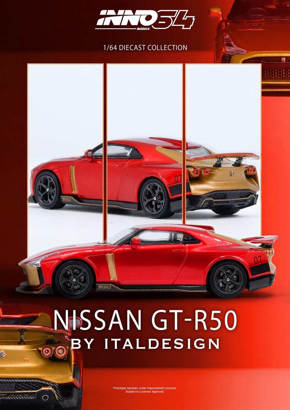Inno64 1:64 Nissan R50 GT-R By Italdesign IN64-R50-RED