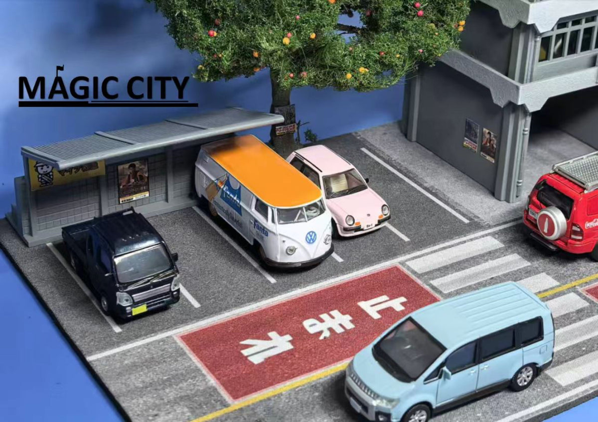 Magic City 1:64 Japanese Fire and Rescue Team and Parking Lot Scene 110083