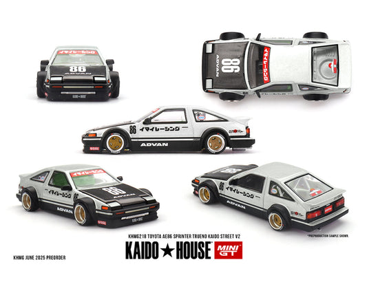 [Preorder] Kaido House x Mini GT 1:64 Toyota AE86 Sprinter Trueno Kaido Street V2- White KHMG218