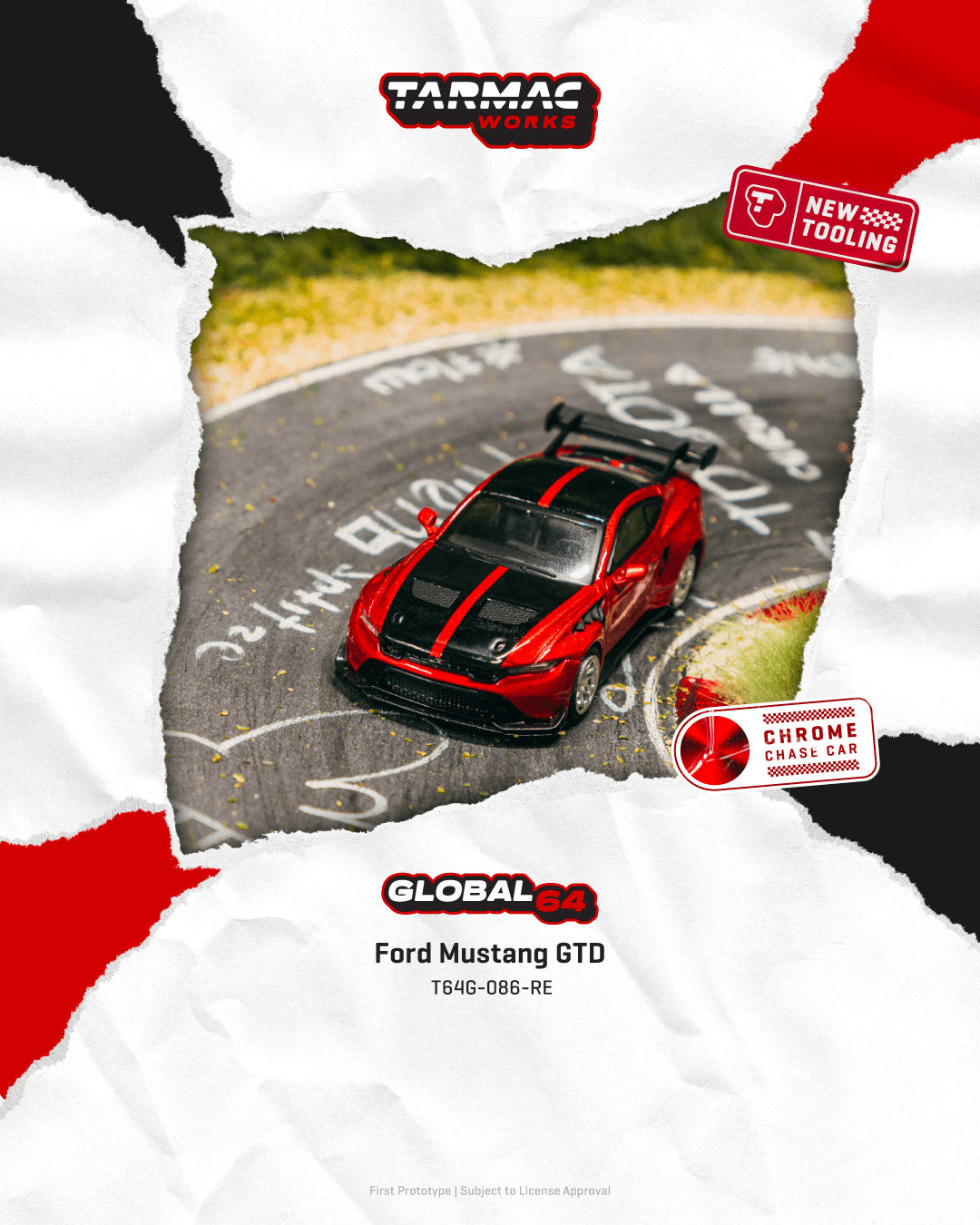 [Preorder] Tarmac Works 1:64 Ford Mustang GTD – Red – Global64 – MiJo Exclusives T64G-086-RE