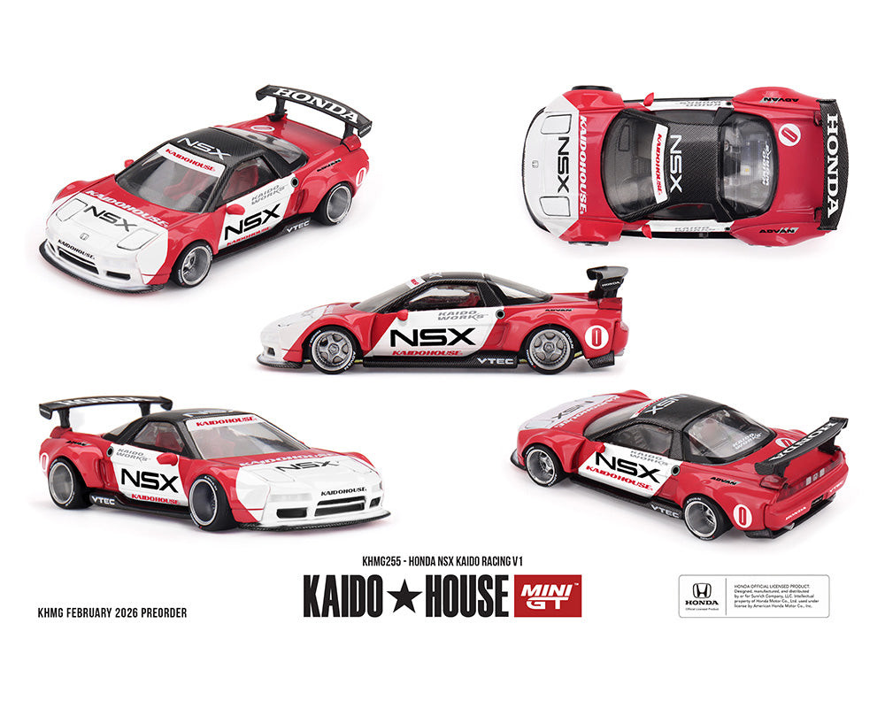 [Preorder]  Kaido House x Mini GT 1:64 Honda NSX Kaido Racing V1 – Red/White KHMG255