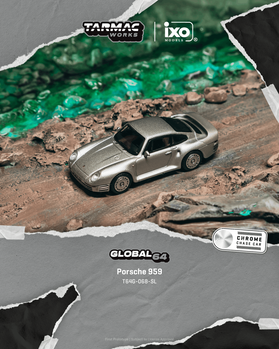 [Preorder] Tarmac Works 1:64 Porsche 959 Silver T64G-068-SL