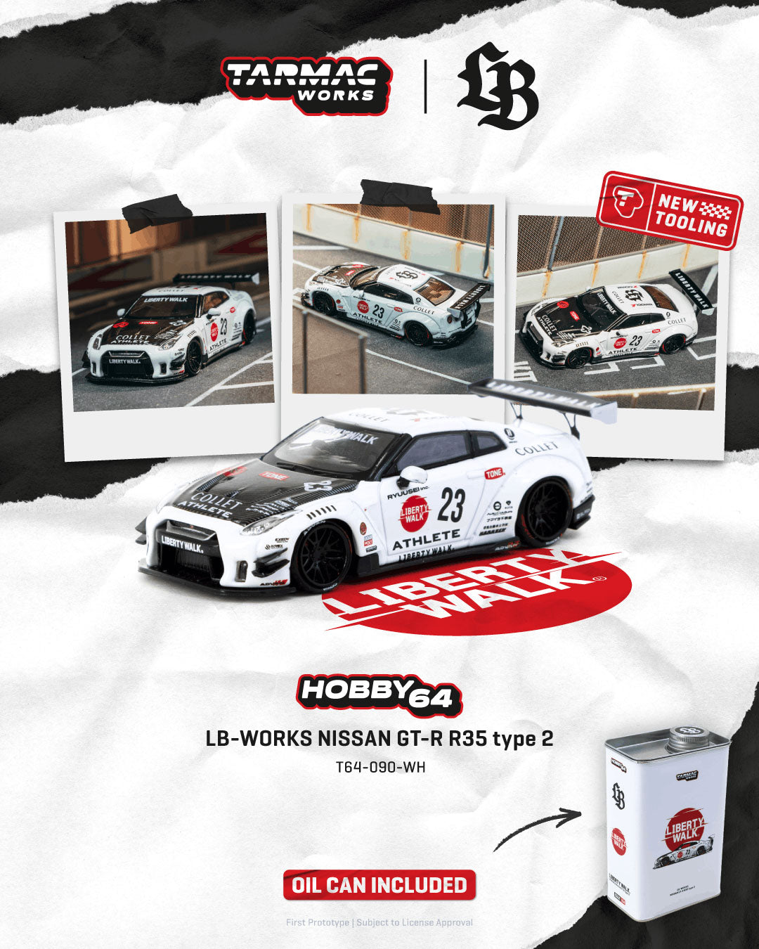 [Preorder] Tarmac Works 1:64 NISSAN GT-R R35 type 2 White T64-090-WH