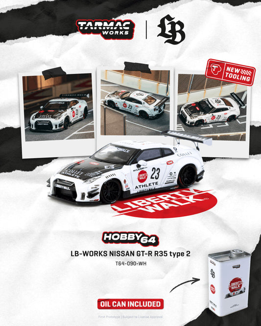 [Preorder] Tarmac Works 1:64 NISSAN GT-R R35 type 2 White T64-090-WH
