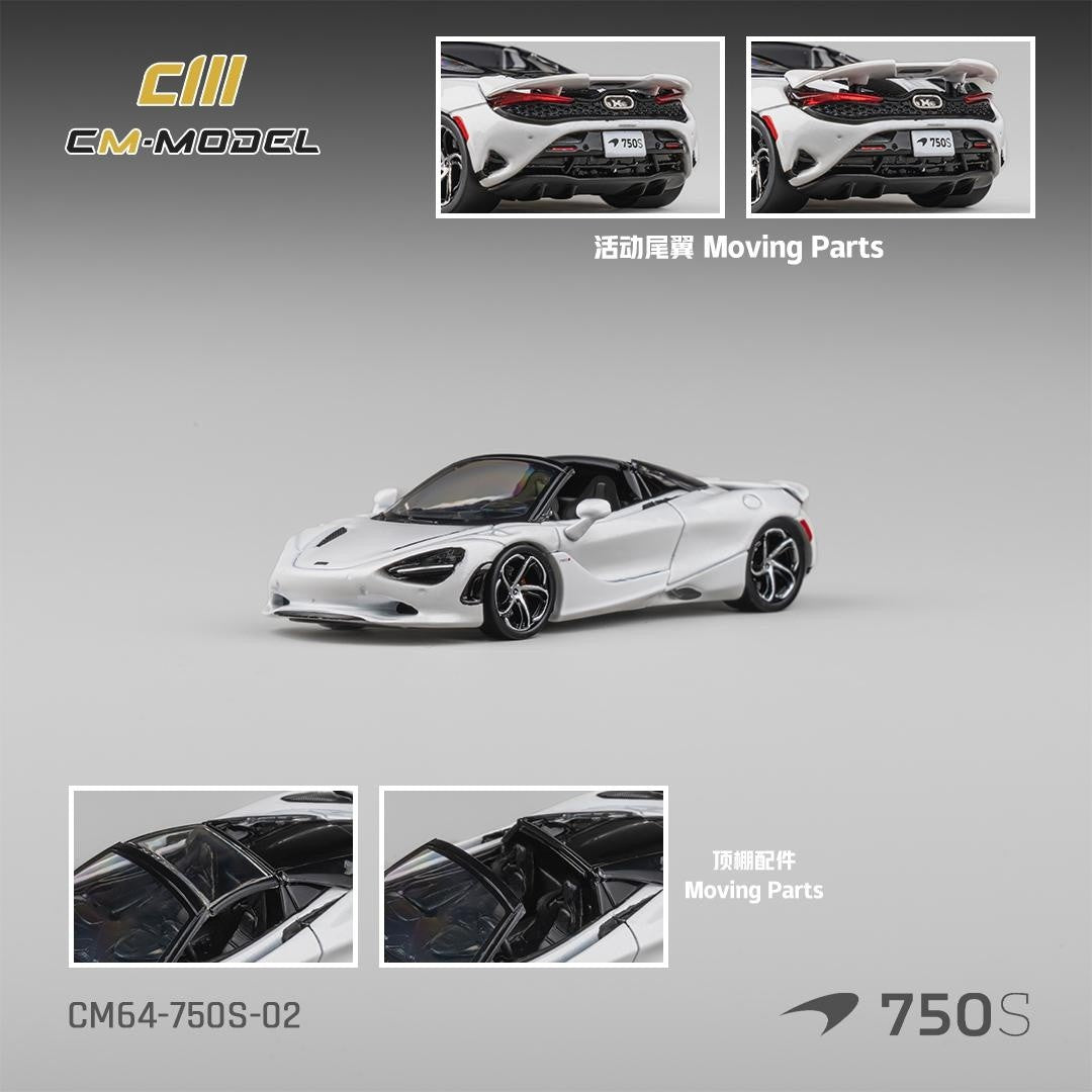 [Preorder] CM Model 1:64 Mclaren 750S Spider Silica White CM64-750S-02