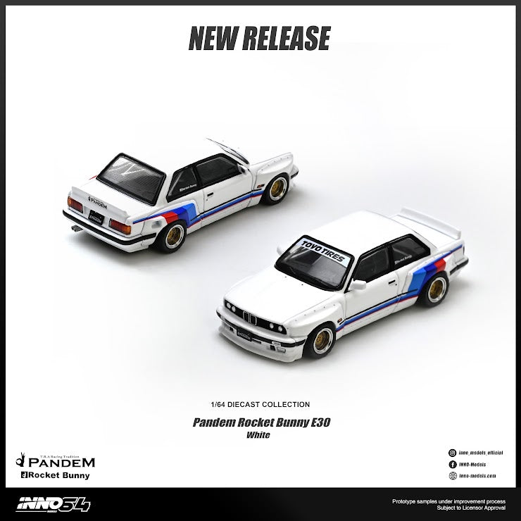 [Preorder] Inno64 1:64 Pandem Rocket Bunny E30 White IN64-E30P-WHI