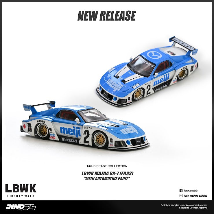 [Preorder] Inno64 1:64 MAZDA RX7 (FD3S) LB-SUPER SILHOUETTE "MEIJI" IN64-LBWKRX7-10