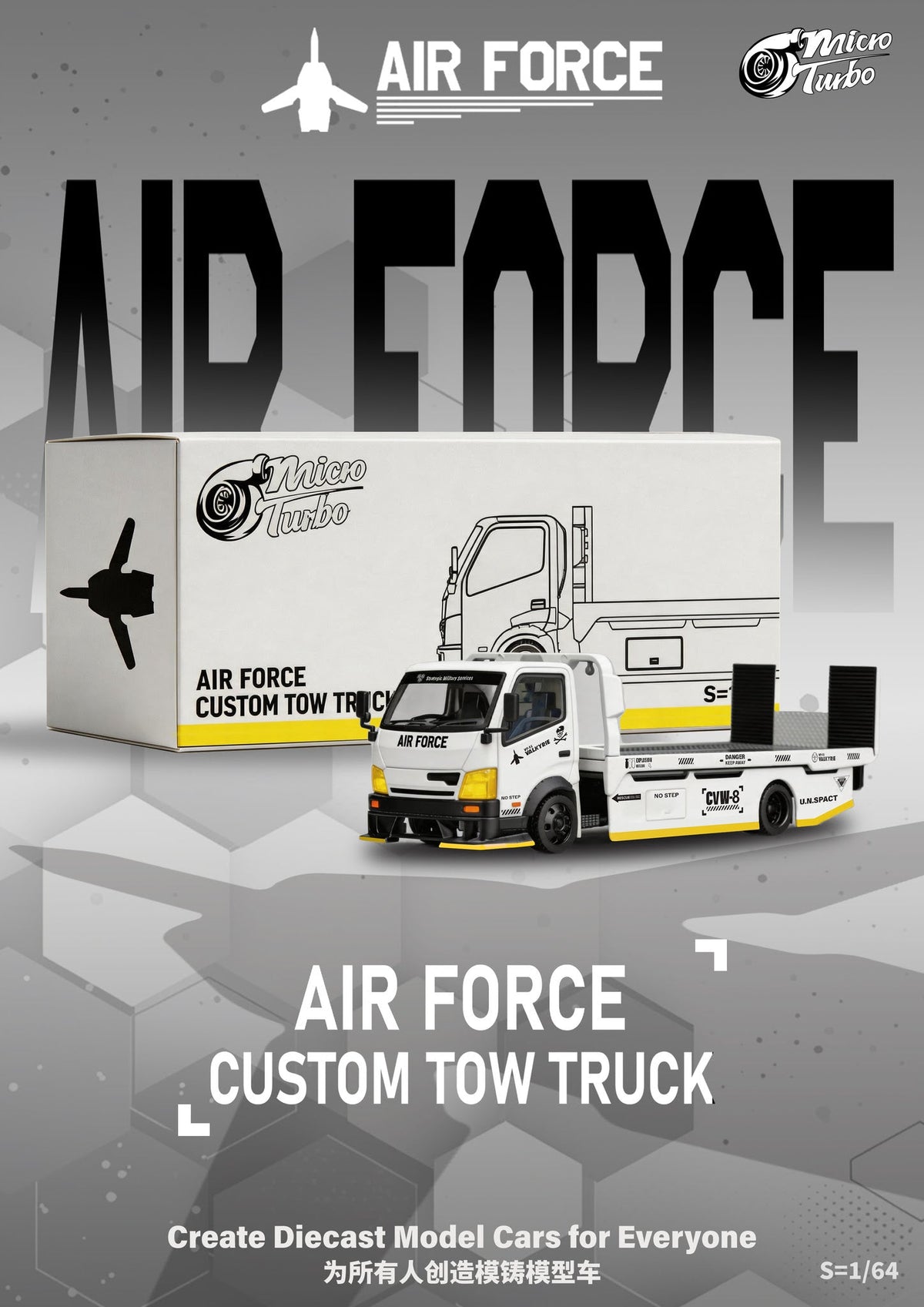 [Preorder] Microturbo 1:64 Custom Hauler - Air Force Combat Grey MT6405B14